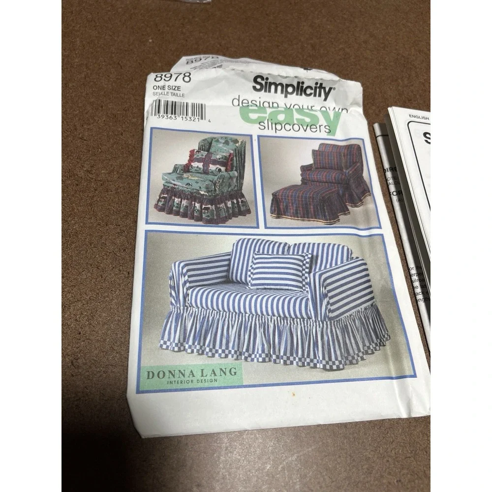 Simplicity 8978 Sewing Pattern Slipcovers
